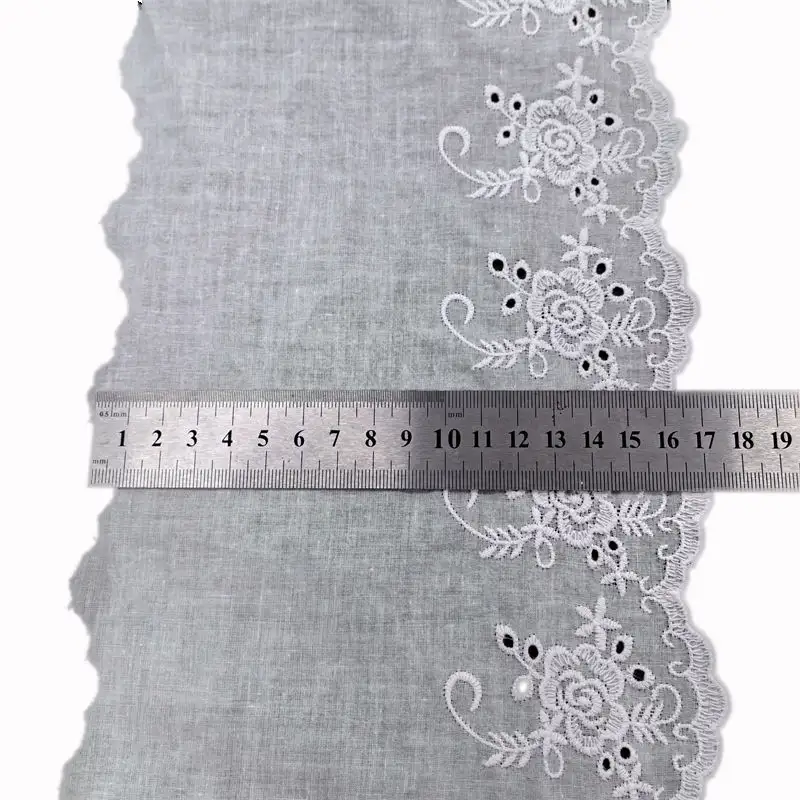Best Selling 16.5 CM Modern Designs Cotton Lace Trim Voile Lace For Wedding Dress