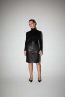 Jupe droite gothique mi-longue taille haute pour femme en daim véritable, faite à la main, avec fermeture éclair, respirante, infroissable, en tissu doux