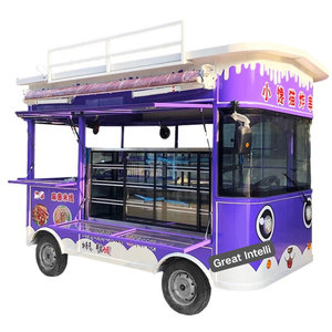 Remorque Foodtruck Mobile Électrique Vintage Équipé Café Crème Glacée Boba Thé Fast Food Van Camion à vendre - Product Image 5