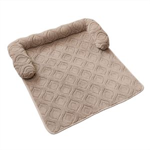 <b>Pet</b> <b>Sofa</b> Cushion Thickened Plush Non Slip Washable <b>Pet</b> Bed For Cats And Dogs Rectangle 10cm Memory Foam Solid Color - Product Image 2