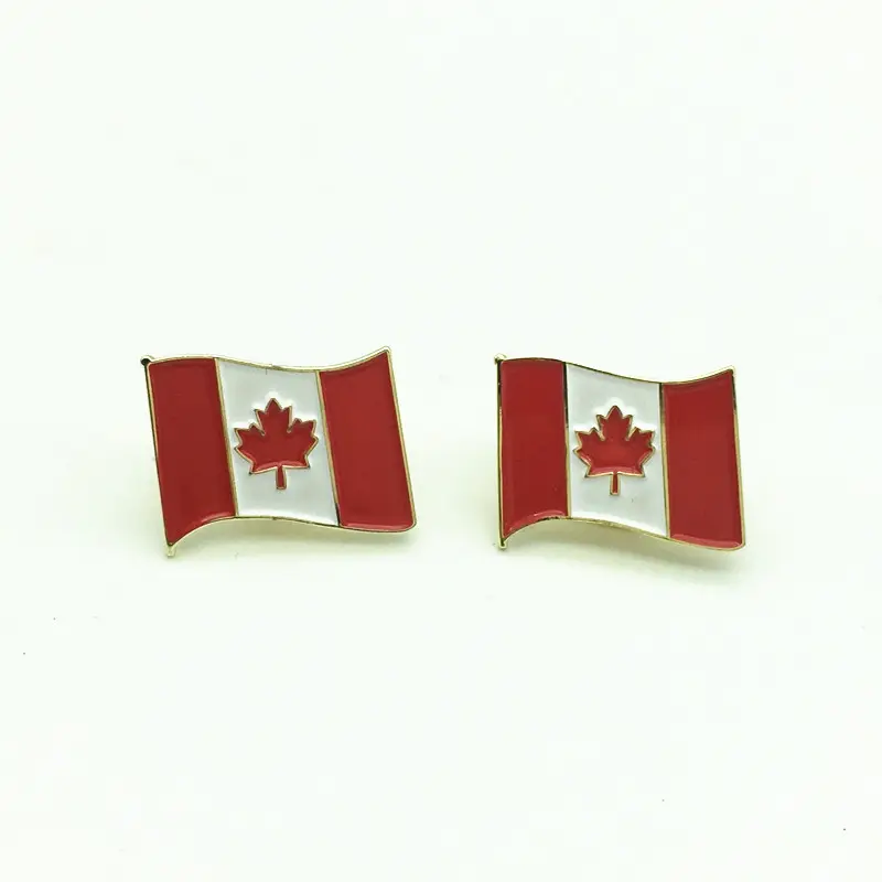 Высококачественная лацкана с канадским флагом/значок с национальным флагом/металлический значок с флагом страны для Канады