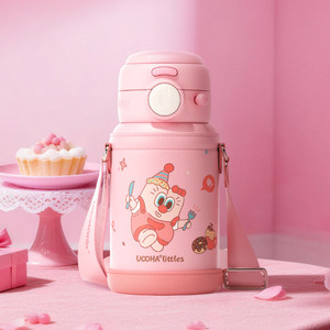 UOOHA [Yu] Tasse isotherme sous vide Little Helen Cartoon pour filles, tasse à café et à eau haut de gamme avec paille, cadeau d'anniversaire - Product Image 3