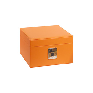 Wanjiabao Jewelry <b>Box</b> Orange Rectangle Fingerprint Safe <b>Small</b> <b>Storage</b> <b>Box</b> With Alarm Function - Product Image 2