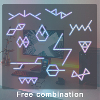 Barre lumineuse LED intelligente RGB à 6 segments en plastique, blanc, contrôle par application, CRI 95 élevé, dimmable, moderne, éclairage mural DIY, décoration intérieure