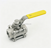 Vanne à boisseau sphérique manuelle trois pièces 1/2"-4" pour températures moyennes DN50 en acier inoxydable SS304/316 avec joint PTFE pour applications générales OEM