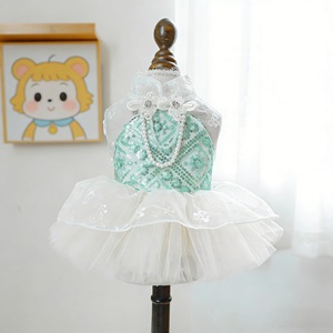 Vestido Mint Mambo para Teddy, Bichón, Pomerania, Gatos y Cachorros, Ropa Floral de Poliéster para Mascotas, Falda para las Cuatro Estaciones GGQ20260113-23 - Product Image 1