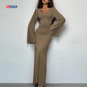 Abito Lungo Elegante da Sera per Donna Estate 2026, Vestito Maxi <span class=keywords><strong>a</strong></span> Maniche Lunghe di Alta Qualità per Feste - Product Image 2