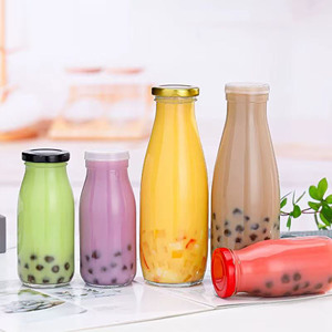Bouteille <span class=keywords><strong>de</strong></span> jus, yaourt, <span class=keywords><strong>lait</strong></span>, pudding, gelée <span class=keywords><strong>de</strong></span> nid d'oiseau à bec à vis, verre super flint - Product Image 1