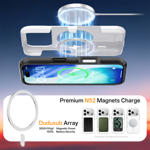เคสโทรศัพท์กันกระแทกแบบแม่เหล็กเคลือบแข็งแรงพิเศษ TPU PC 3 มิติ <span class=keywords><strong>2</strong></span> in 1 สำหรับ iPhone 17 Pro Max 17 Air 16 Pro 15 14 - Product Image 6