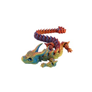 Feeron DPT-01 Dragón Impreso en 3D Articulado con Degradado Rojo Naranja, Lizardo Realista de Fantasía, Juguete de Material PLA, Opción de Logotipo Personalizado - Product Image 3
