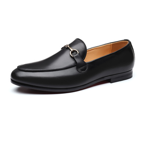 Zapatos de Vestir de Cuero Negro para Hombre, Estilo Británico, Diseño Elegante, Último Modelo, Mocasines Clásicos con Hebilla de Caballo, Talla Grande - Product Image 2
