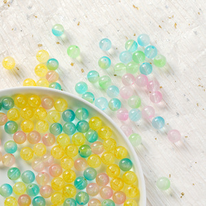 Perles de verre dégradées bicolores, perles rondes de 10mm, en vrac, pour la fabrication de bracelets, accessoires de bijoux DIY - Product Image 3