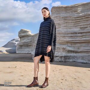 <span class=keywords><strong>Robe</strong></span> en tricot de luxe pour femmes, élégante, motif jacquard, manches longues, <span class=keywords><strong>robe</strong></span> chaude en mélange de <span class=keywords><strong>laine</strong></span>, <span class=keywords><strong>robe</strong></span> pull mi-<span class=keywords><strong>longue</strong></span> pour l'automne et l'hiver - Product Image 4