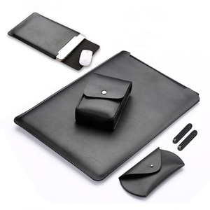 Bolsa de Cuero Impermeable para Computadora Portátil 2 en 1 con Alfombrilla de Ratón con Superficie Deslizante Suave para <span class=keywords><strong>MacBook</strong></span> Air/<span class=keywords><strong>Pro</strong></span>, Funda Protectora - Product Image 5