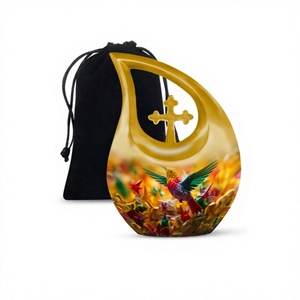 Venta caliente de alta calidad superior hermosa urna conmemorativa de cremación de colibrí para cenizas humanas recuerdo urna de lágrima - Product Image 1