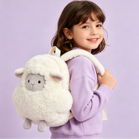 Sac à dos scolaire Kawaii en peluche super doux, personnalisé, en forme de chat, pour enfants