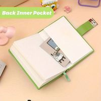 Carnet d'adresses en cuir à spirale A7 A6 A5 A3 avec serrure à code, pages doublées en tissu de haute qualité pour journal intime
