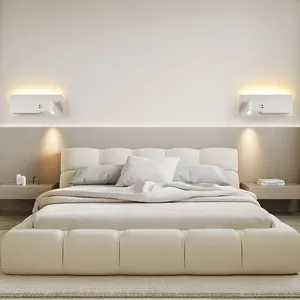 Nordic Home Hotel Background Wall White Left And Right Reading Wall Lamp Simple Acrylic Indoor Bedside Wall Lamp Bedroom