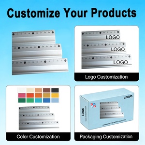Wholesale Custom Logo Aluminium 60cm 80cm 100cm Straight Metal Ruler <strong>EMDA</strong> Brand for School Teacher Office - Product Image 5