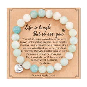 Bijoux d'<span class=keywords><strong>anniversaire</strong></span> cadeau pierre perlée bracelet coeur bracelet à breloques pour filles fille nièce - Product Image 6