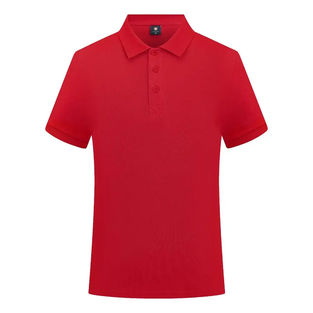 Camisa de polo estampada com logotipo personalizado, camisa masculina de golfe com desempenho de algodão 100% de manga curta