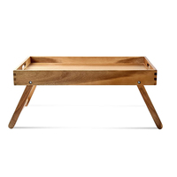 Nouvelle Arrivée 2026 – Plateau de Table Pliant en Bois d'Acacia pour Petit-Déjeuner, Support d'Ordinateur Portable, Plateau de Service pour Boissons dans le Salon