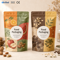 250g Individuell Bedruckter Lebensmittelechter Nussbeutel mit Feuchtigkeitsschutzband Reißverschluss Stehbeutel Snack-Verpackungsbeutel für Walnüsse und Mandeln