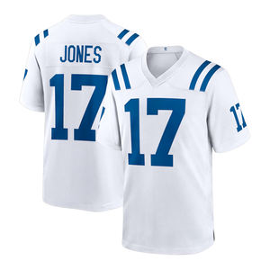 Großhandel Hochwertige Günstige Bestickte American Football Trikots Indianapolis 17 Daniel Jones Team Spieltrikot Genähtes Shirt - Product Image 4