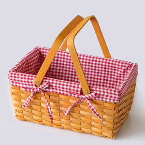 Panier de rangement en rotin/bois fait à la main, écologique, en tissu avec poignée, décoration d'intérieur, organisateurs de cuisine, cadeau et utilisation en extérieur - Product Image 3