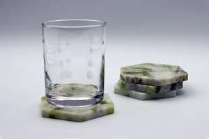ที่รองแก้วหินอ่อนธรรมชาติสีเขียวเทาหินขาวมีสไตล์อุปกรณ์ตกแต่งบ้าน - Product Image 2