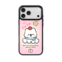 Coque de téléphone AG Feeling Black Edge avec motif ours mignon doré pour iPhone 17, 17 Pro Max, 16 Pro, 15, 15 Pro Max – Coque magnétique
