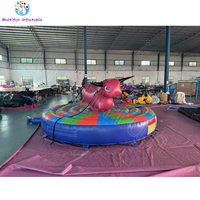 Élastique gonflable licorne pour jeu d'équitation de taureau de rodéo avec kits de réparation de corde de traction en PVC inclus; Livré avec ventilateur