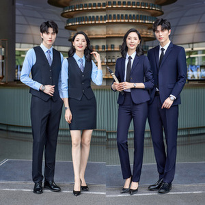 Vente en gros Tenue <span class=keywords><strong>de</strong></span> bureau personnalisée pour femmes quatre pièces Tenue d'uniforme <span class=keywords><strong>de</strong></span> haute qualité Tenue <span class=keywords><strong>de</strong></span> <span class=keywords><strong>cérémonie</strong></span> Ensemble <span class=keywords><strong>de</strong></span> costume pour femmes pour travailleurs d'affaires - Product Image 2