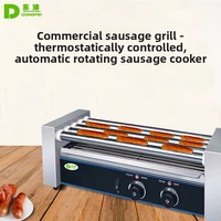 Machine à hot-dogs rotative entièrement automatique à température constante, à économie d'énergie, en acier inoxydable, chauffage électrique commercial