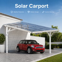 Structure de support pour carport solaire extérieur à rangée unique en acier préfabriqué (zinc, aluminium, magnésium) à assemblage rapide