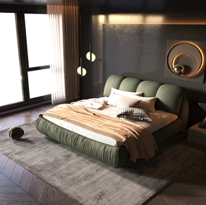 Modern Queen Size Luxury Upholstered Adjustable Platform <b>Bed</b> with Oversized Tufted Padded Backrest and Solid Wood Frame - Product Image 2