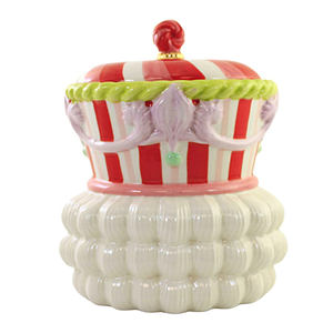 주문 휴일 가정 장식 포도 수확 사탕 음식 저장 콘테이너 세라믹 크리스마스 박하 파스텔 호두 까기 인형 머리 과자 단지 - Product Image 4