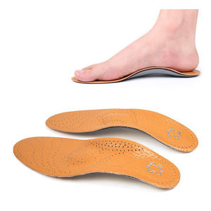 Semelles orthopédiques en cuir avec soutien de la voûte plantaire pour pieds plats – Coussinets de soin des pieds unisexe pour pieds plats - Product Image 3