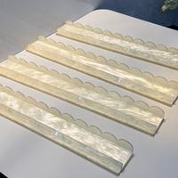 Supports de Mahjong en Acrylique Couleur Nacre avec Poussoir, Ensemble de 4 Pièces, Support de Tuiles de Mahjong à Bord Festonné, Épaisseur 5mm pour 4 Joueurs