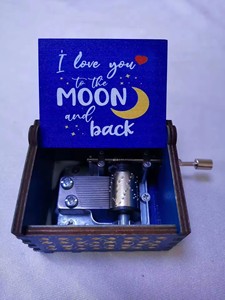 Caja de música de madera tallada e impresa, música clásica para marido, esposa, regalo de bendición del Día de la mujer, accesorios para instrumentos musicales - Product Image 3