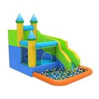 Château gonflable familial WOLONG, petit, durable, en PVC, facile à installer, capacité 5 enfants, aire de jeux pour enfants, jardin.