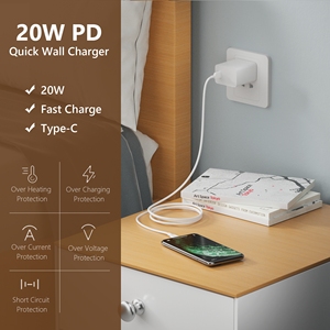 Chargeur de téléphone portable 20W PD à charge rapide, adaptateur de chargeur de type C d'origine, 3 broches, prise EU US, chargeur mural USB-C - Product Image 5