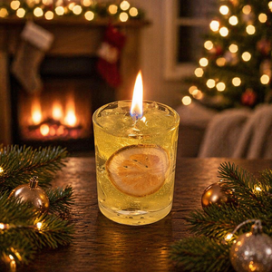 Bougie apaisante pour la maison, parfum citron frais avec tranches <span class=keywords><strong>de</strong></span> citron séchées, idéale comme cadeau <span class=keywords><strong>de</strong></span> Noël ou pour garnir un chaussette <span class=keywords><strong>de</strong></span> Noël - Product Image 6