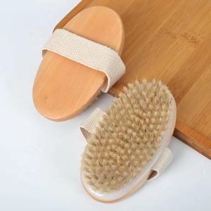 Brosse en sisal 100% naturelle et végétarienne, brosse exfoliante en poils de porc, manche en bambou et bois, pour douche et utilisation à sec, vente en gros fabricant - Product Image 2