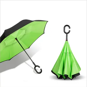 Nouveau Design Double face Logo imprimé personnalisé parapluie de pluie inversé pour cadeau
