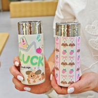 Md499 Cute Cartoon Tasse de voyage isolée en acier inoxydable Thé Café Bouteille d'eau Tasse thermos pour filles Enfants