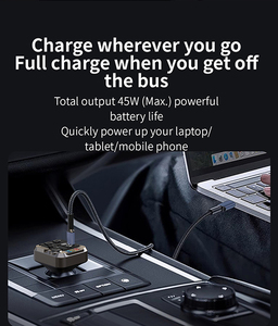 Adaptador de coche con carga rápida Type-C PD30W, potencia de salida de 45W, 5V/1A, luz LED USB, cargador rápido para iPhones. - Product Image 4