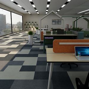 พรมปูพื้นสำนักงานแบบโมดูลาร์ขนาด 50x50 ซม. สำหรับห้องประชุม  แบบพรมไนลอนลายวงกลม  ทันสมัย  แบบจิ๊กซอว์ - Product Image 1