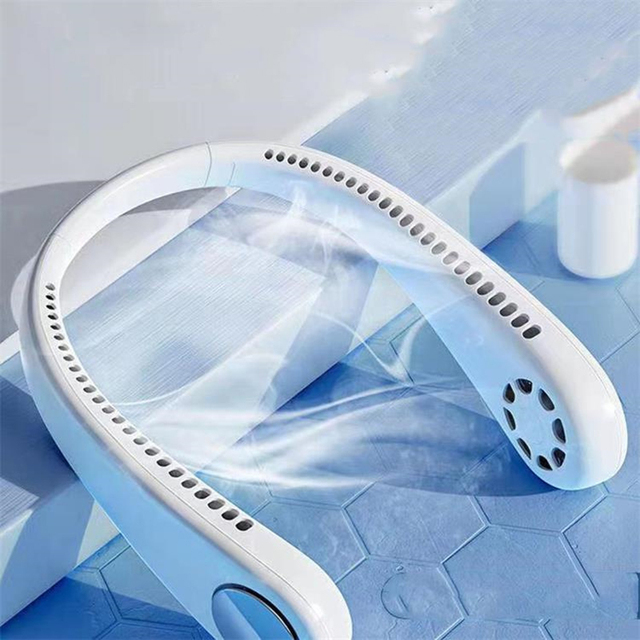 2023 New Mini Bladeless Hanging Neck Fan Portable USB Rechargeable Fan