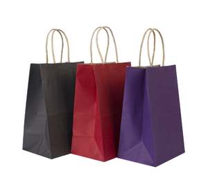 Sacs en papier kraft blanc uni pour le shopping, vente directe d'usine - Product Image 5